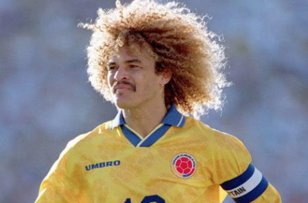 Carlos Valderrama pin badge Mystery Football Jerseys